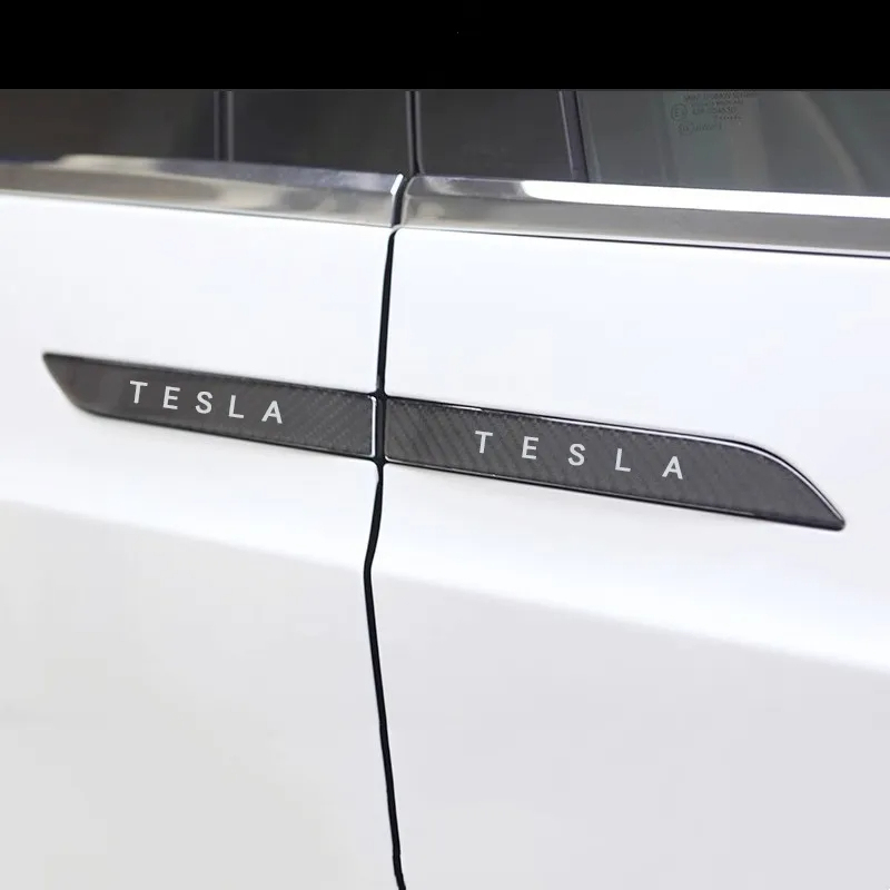 Tesla Model S (2012-2020) Carbon Fiber Style Door Handle Protectors-TESGOD