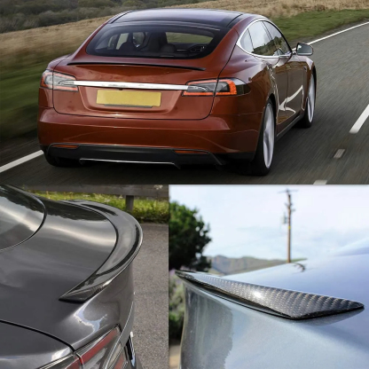 Tesla Model S (2016-2020) Carbon Fiber Spoiler - Genuine Molded Carbon Fiber-TESGOD