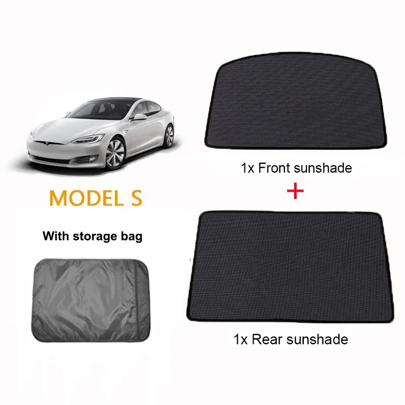 Tesla Model S (2016-2025) Glass Roof Sunshade and Front & Rear Sunroof Sunshade-TESGOD