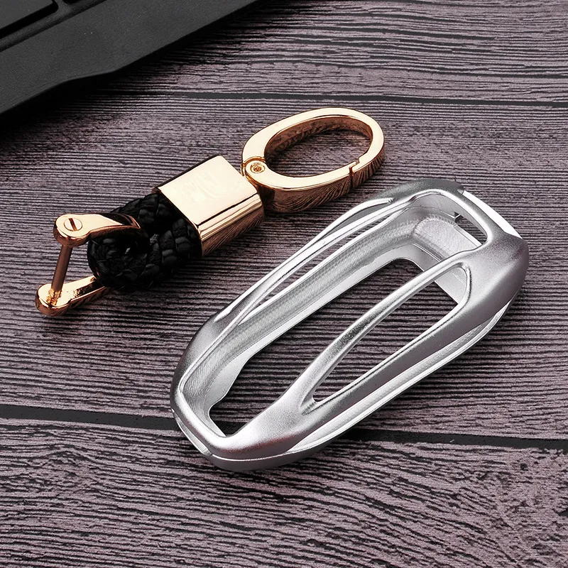 Tesla Model X Aluminum Metal Keychain Cover-TESGOD