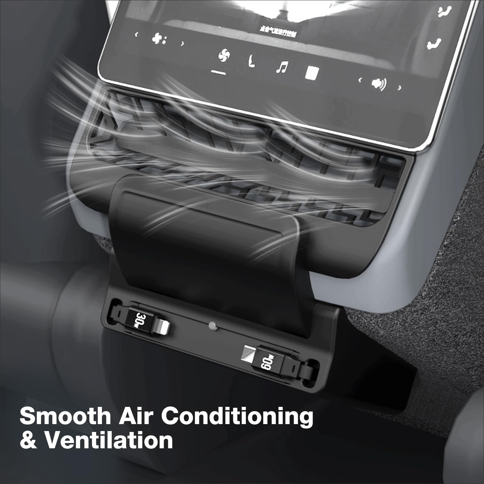 Tesla Model Y Juniper / Model 3 HighlandUSB Hub: Multi-Port Center Console Docking Station with 87W Fast Charging and Retractable Cables