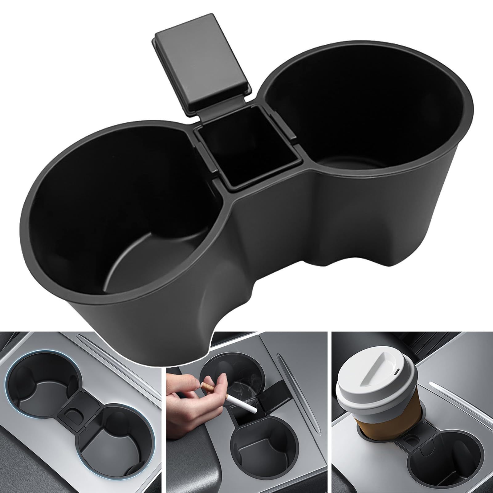Center Console Tesla Cup Holder for Model 3（2021-2023.10）/ Y（2020-2024）-TESGOD