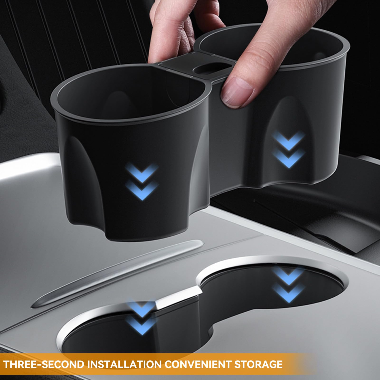 Center Console Tesla Cup Holder for Model 3（2021-2023.10）/ Y（2020-2024）-TESGOD