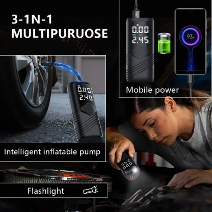 Tesla Smart Wireless Inflatable Pump – 150 PSI, 5000mAh Battery, Portable & Intelligent Tire Inflato-TESGOD