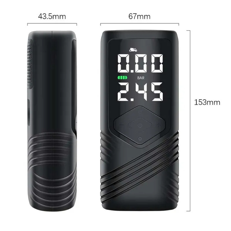 Tesla Smart Wireless Inflatable Pump – 150 PSI, 5000mAh Battery, Portable & Intelligent Tire Inflato-TESGOD