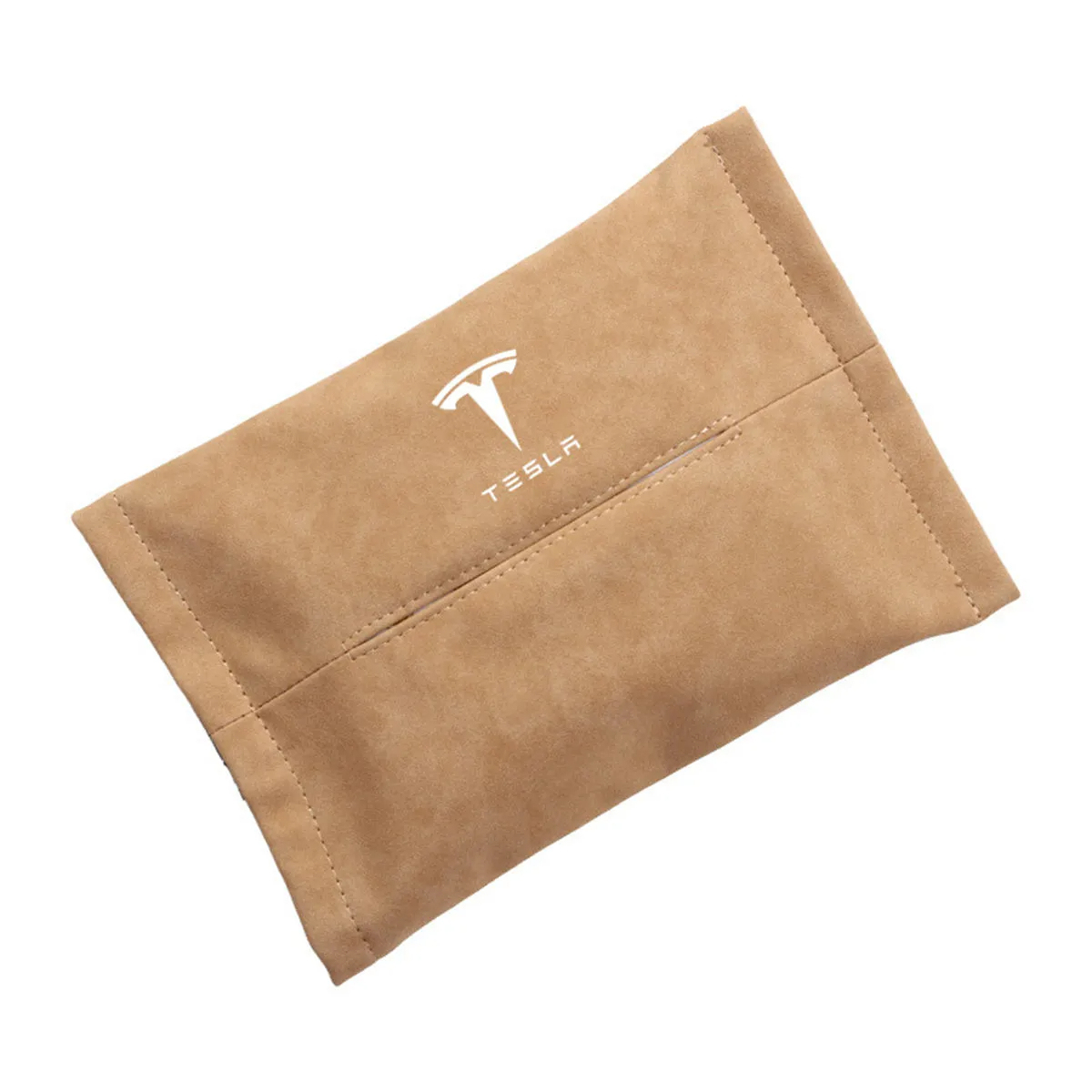 Suede Tissue Box for Tesla Model S/3/X/Y – Space-Saving Design-TESGOD