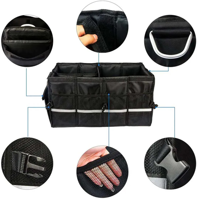 Tesla Trunk Organizer for Model S/3/X/Y - Collapsible, Water-Resistant Storage Solution-TESGOD