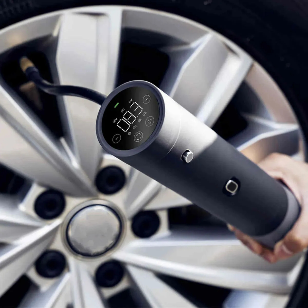 Two-in-One Cordless Vacuum Cleaner and Tire Inflator for Tesla – Handheld, HEPA Filter, High Suction Power, Smart Inflation-TESGOD