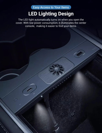 USB Hub Docking Station with Aromatherapy for Tesla Model 3/Y (2021-2023.10 / 2020-ON) – Fast Charging & Integrated Scent Diffuser-TESGOD