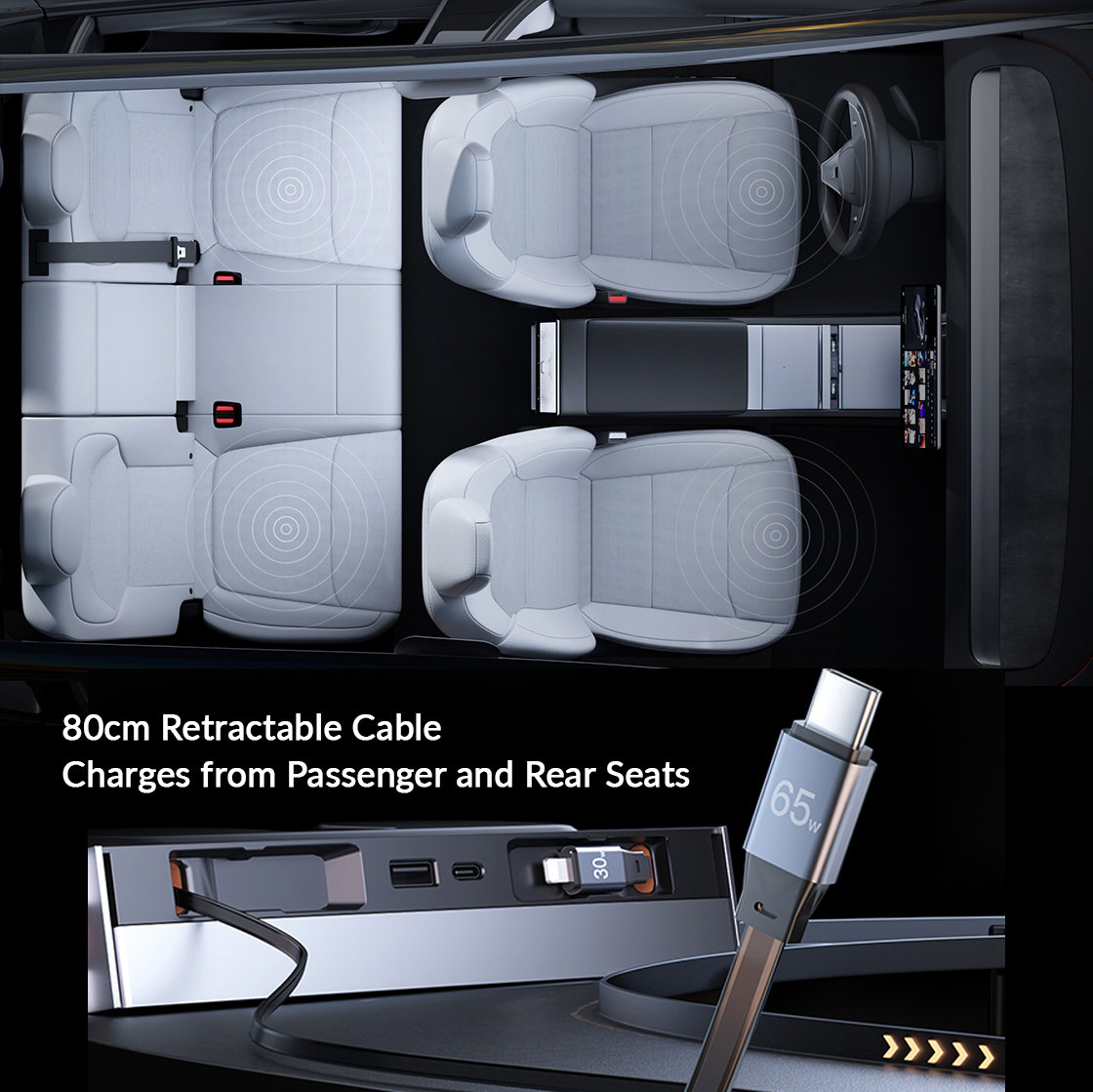 USB Hub Docking Station for Tesla Model Y Juniper & Model 3 Highland: 125W Ultra-Fast Charging, Smart Temperature Control, Seamless Integration