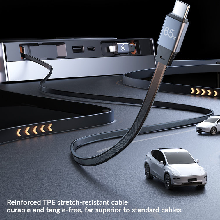 USB Hub Docking Station for Tesla Model Y Juniper & Model 3 Highland: 125W Ultra-Fast Charging, Smart Temperature Control, Seamless Integration