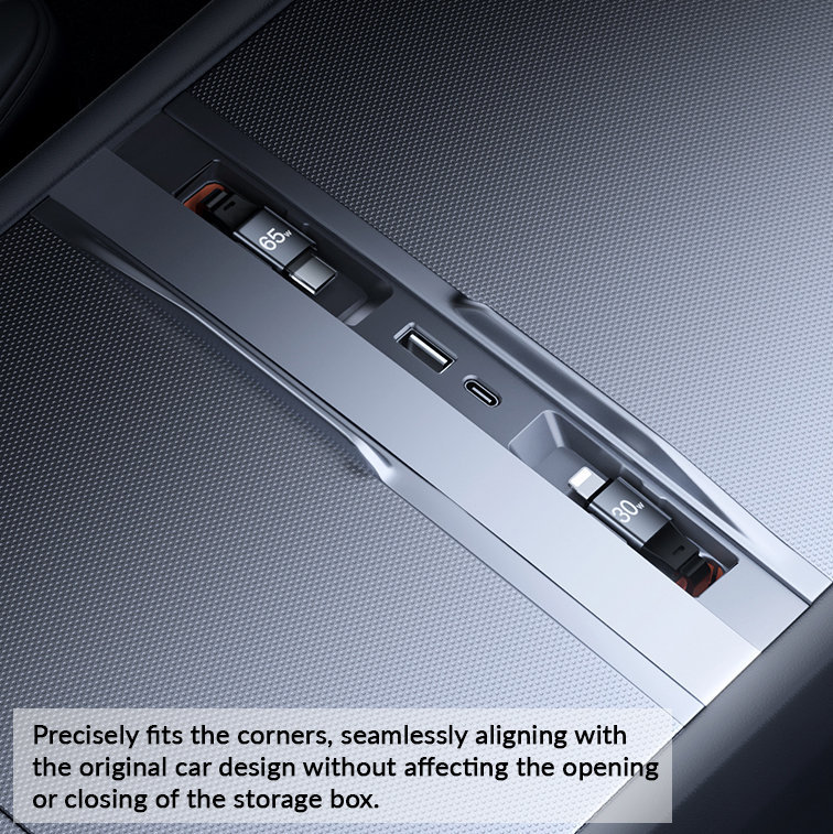 USB Hub Docking Station for Tesla Model Y Juniper & Model 3 Highland: 125W Ultra-Fast Charging, Smart Temperature Control, Seamless Integration