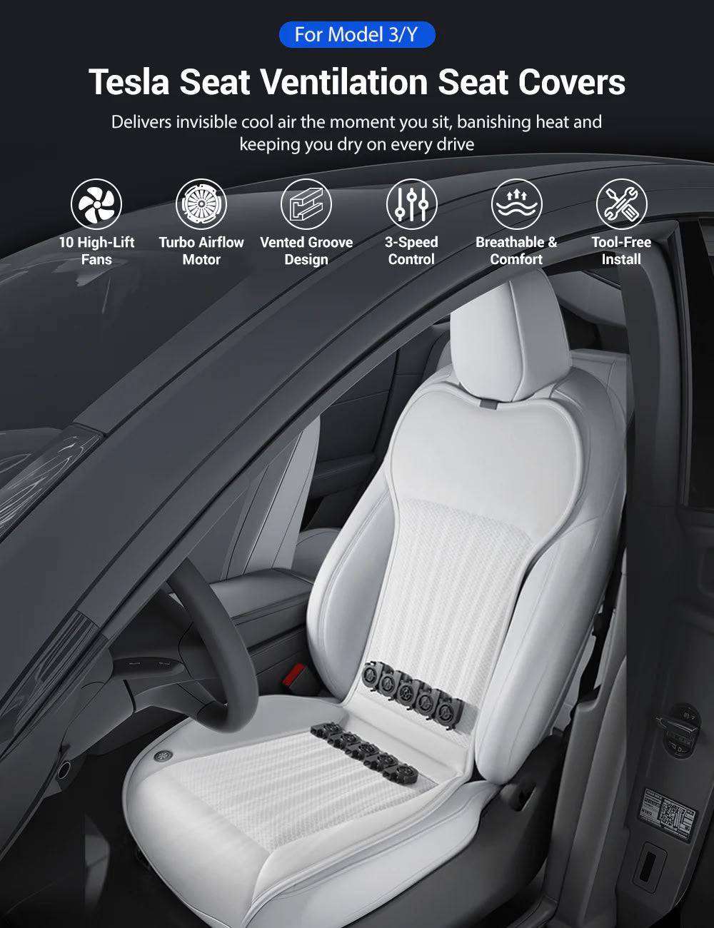 Ventilated Seat Cushion Tesla Model 3 / Y