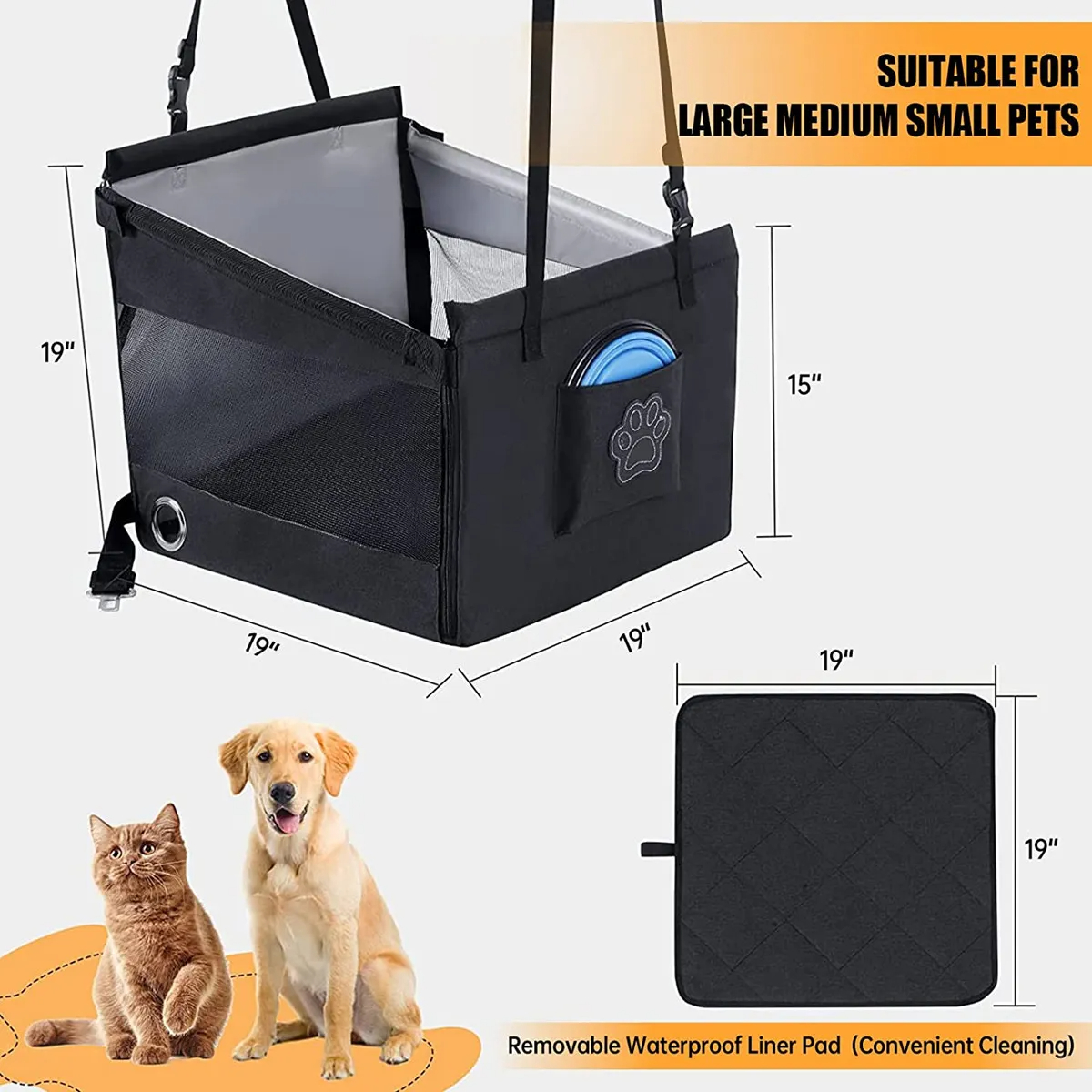 Waterproof Dog Seat Cover for Tesla Model S/3/X/Y – Secure, Breathable, & Easy-to-Clean Pet Basket-TESGOD