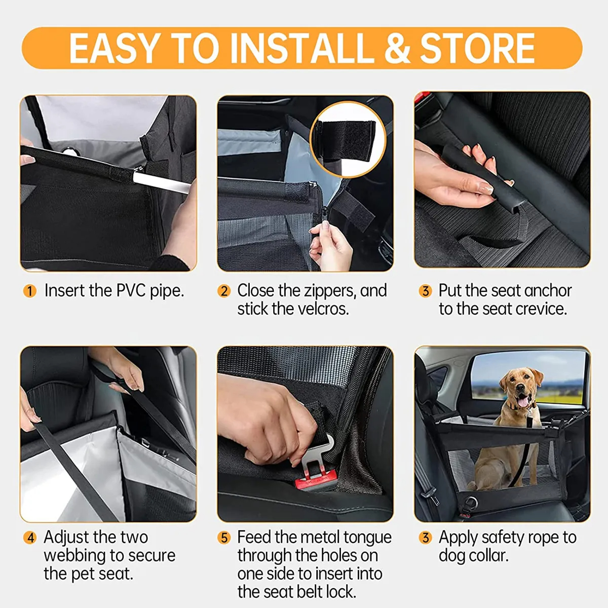 Waterproof Dog Seat Cover for Tesla Model S/3/X/Y – Secure, Breathable, & Easy-to-Clean Pet Basket-TESGOD