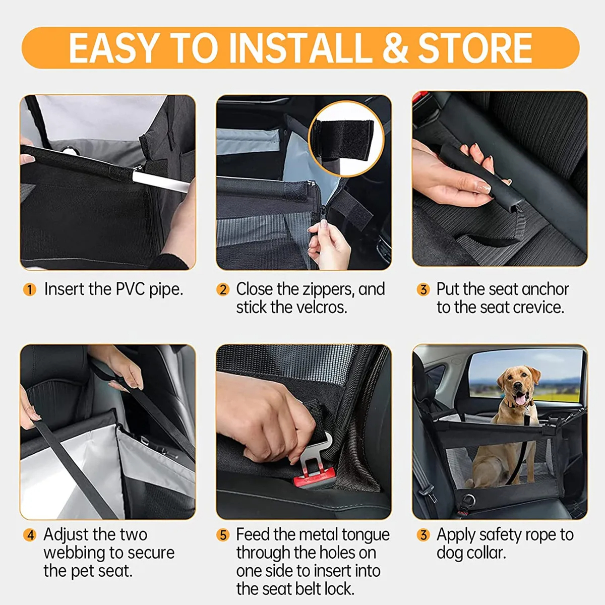 Waterproof Dog Seat Cover for Tesla Model S/3/X/Y – Secure, Breathable, & Easy-to-Clean Pet Basket-TESGOD