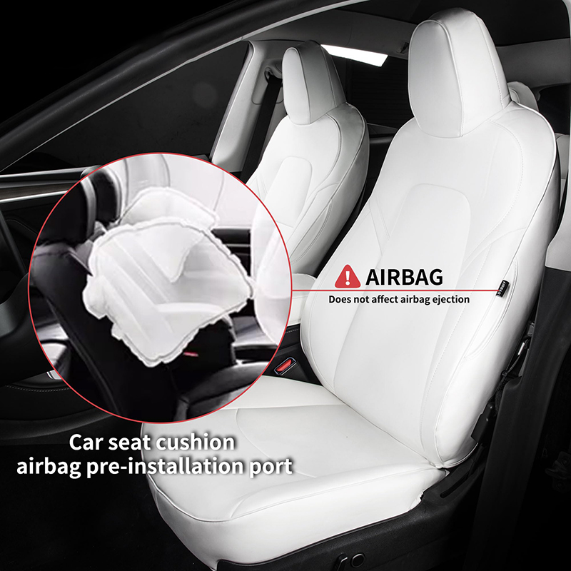Tesla Model 3/Y Nappa Leather Seat Covers (5-Seat Models) – Airbag & Seat Belt Compatible-TESGOD