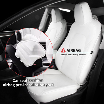 Tesla Model 3/Y Nappa Leather Seat Covers (5-Seat Models) – Airbag & Seat Belt Compatible-TESGOD