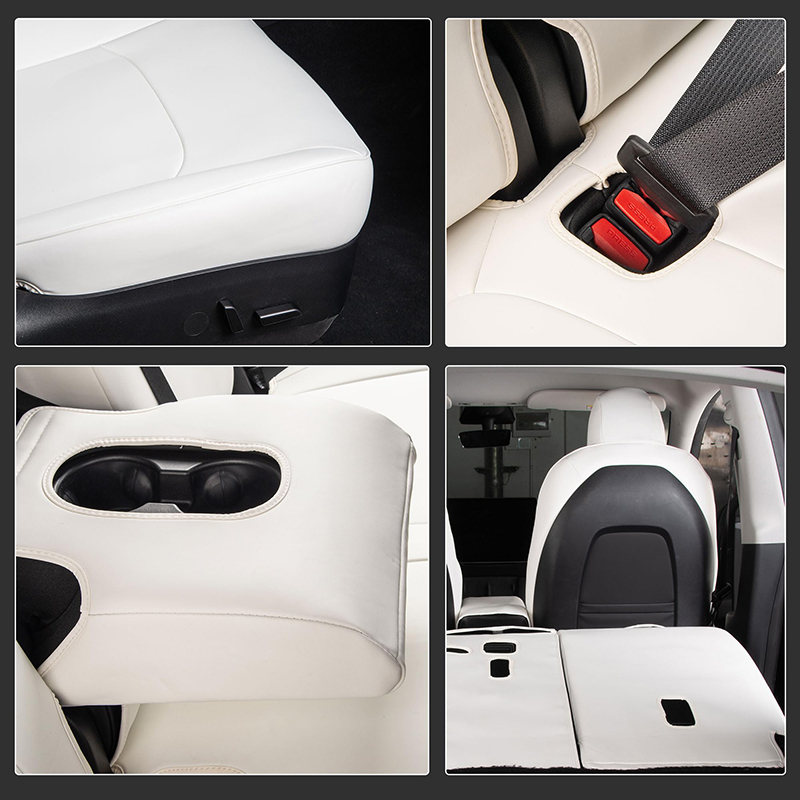 Tesla Model 3/Y Nappa Leather Seat Covers (5-Seat Models) – Airbag & Seat Belt Compatible-TESGOD