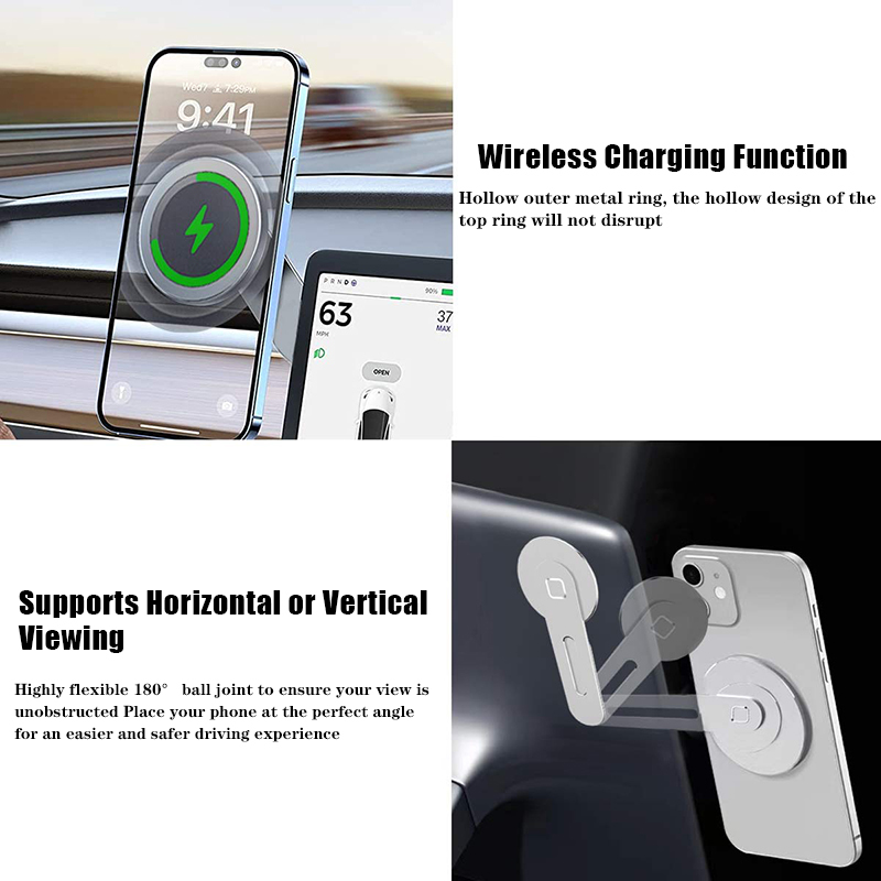 Foldable Wireless MagSafe Stand Compatible with Tesla Model 3/Y/S/X-TESGOD