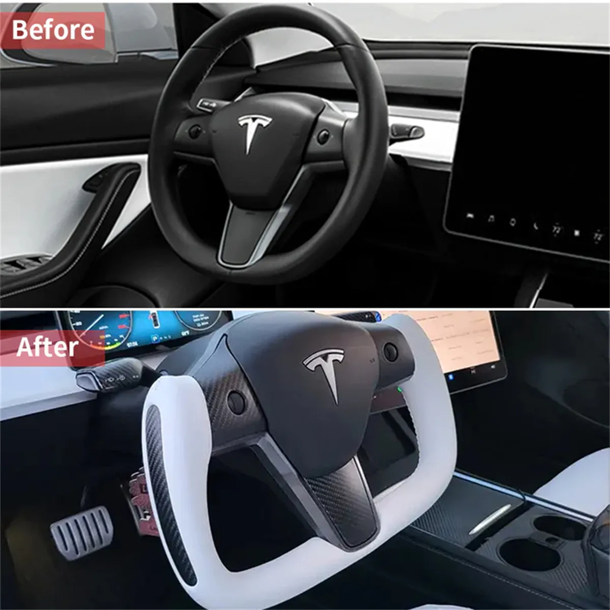 Yoke Steering Wheel for Tesla Model 3 / Y (2017-2023)-TESGOD