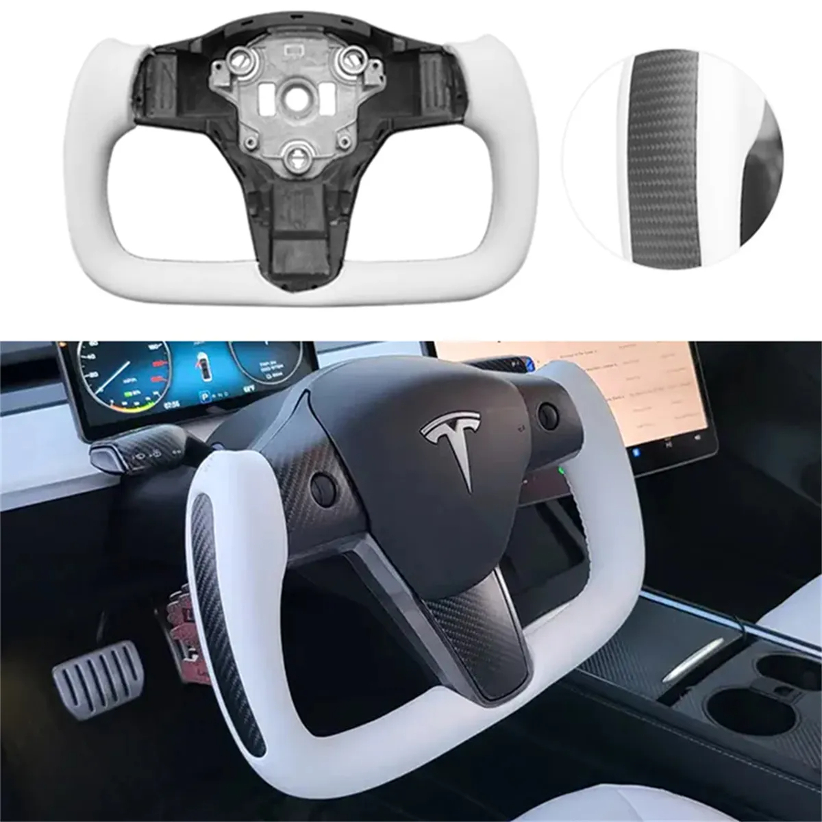 Yoke Steering Wheel for Tesla Model 3 / Y (2017-2023)-TESGOD
