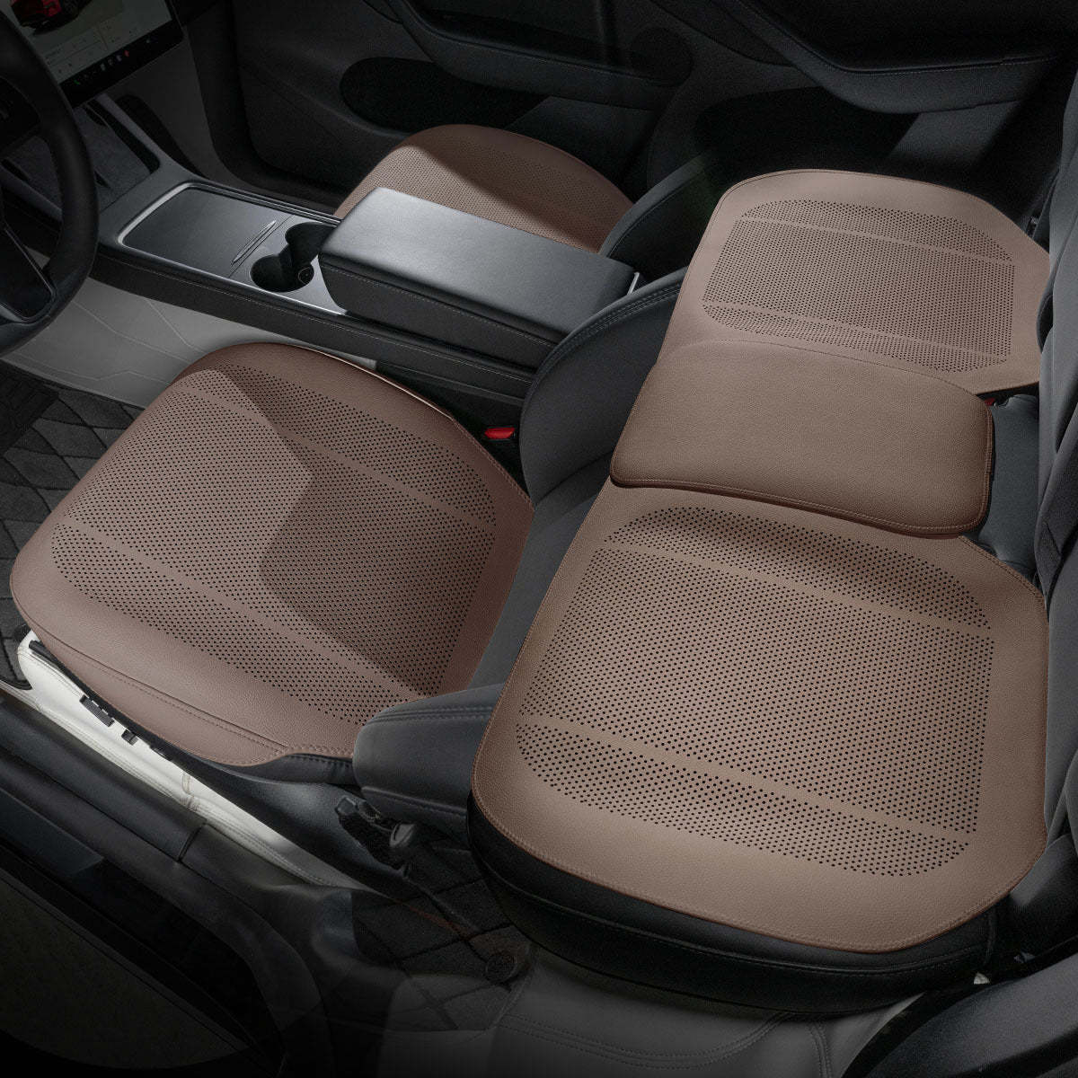 All-Wheather Nappa Leather Car Seat Covers for Tesla Model 3/Y/S/X