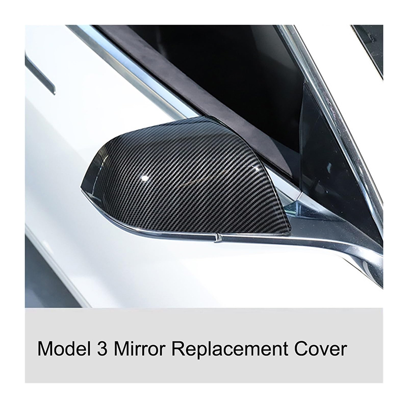 Real Carbon Fiber Rearview Mirror Covers for Tesla Model 3 (Set of 2) – Non-Replacement Style-TESGOD