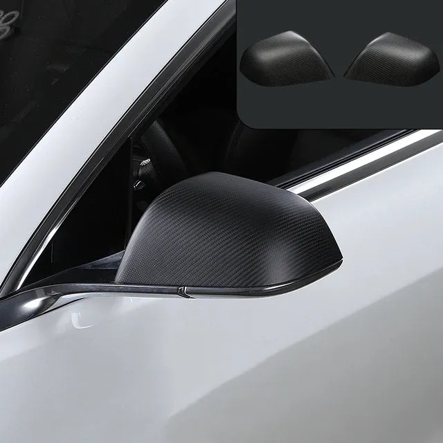 Real Carbon Fiber Rearview Mirror Covers for Tesla Model 3 (Set of 2) – Non-Replacement Style-TESGOD