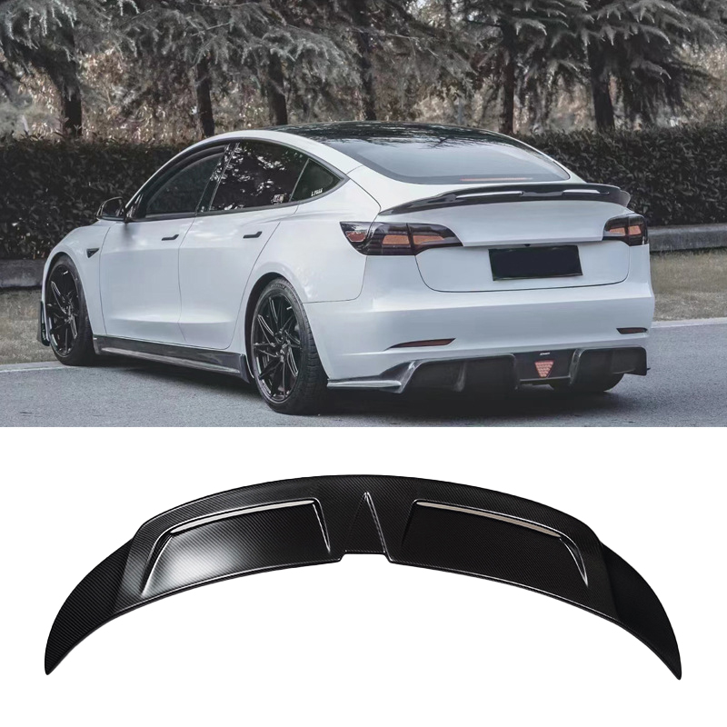 Carbon Fiber Rear Spoiler for  Model 3（2017-2023）/ Y（2020-2024）-TESGOD