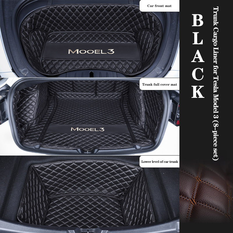 Tesla Model 3 Trunk Mats (8-Piece Set) - Waterproof, Soundproof, Stain-Resistant-TESGOD
