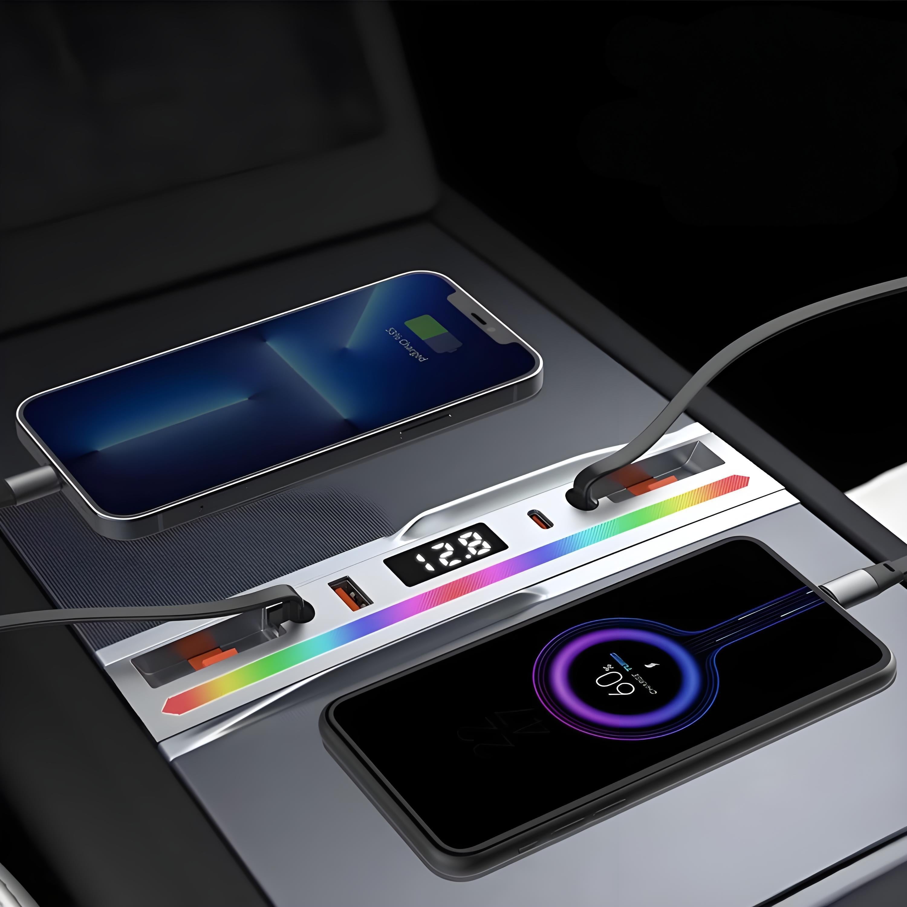Center Console Ambient Light USB Hub Tesla Model Y Juniper / Model 3 Highland