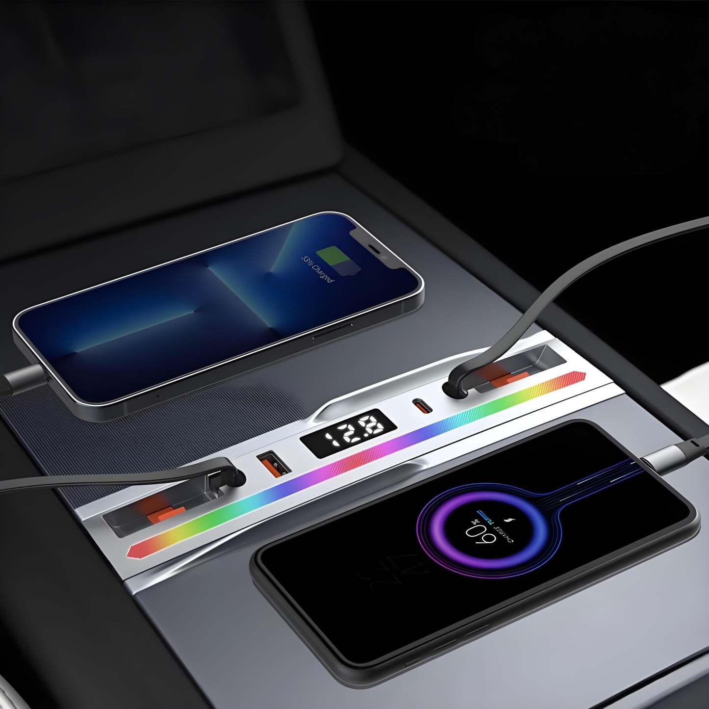 Center Console Ambient Light USB Hub Tesla Model Y Juniper / Model 3 Highland