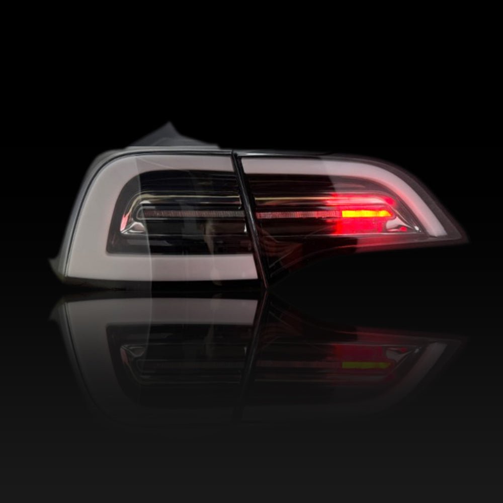 Bright white LED fog lights illuminating the area behind vehicle for safer backing up