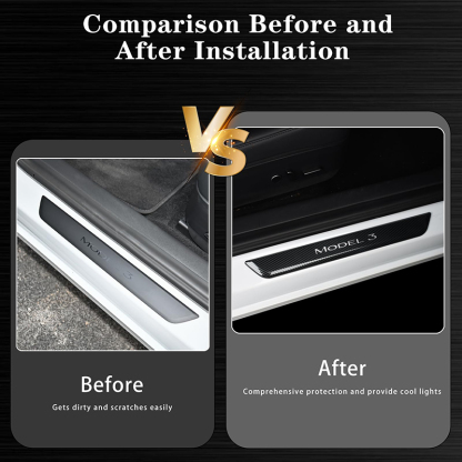Tesla Model 3 (2019-2023.10) / Y (2020-2024) Illuminated Door Sills-TESGOD