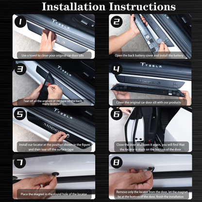 Tesla Model 3 (2019-2023.10) / Y (2020-2024) Illuminated Door Sills-TESGOD