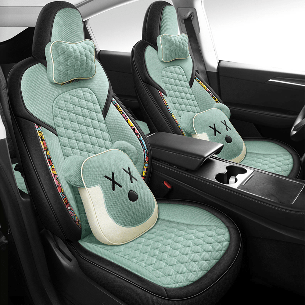 Cotton-Linen Seat Covers for Tesla Model 3