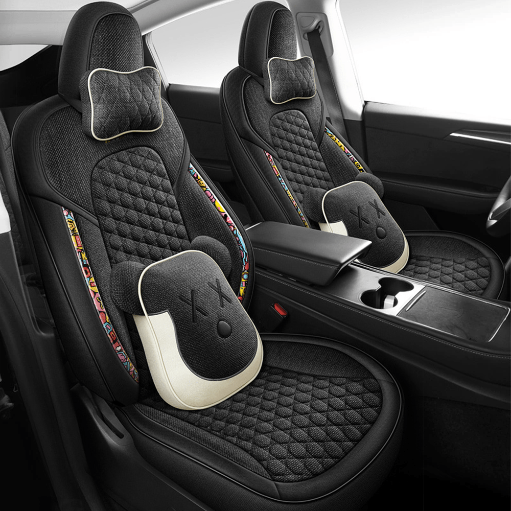 Cotton-Linen Seat Covers for Tesla Model 3