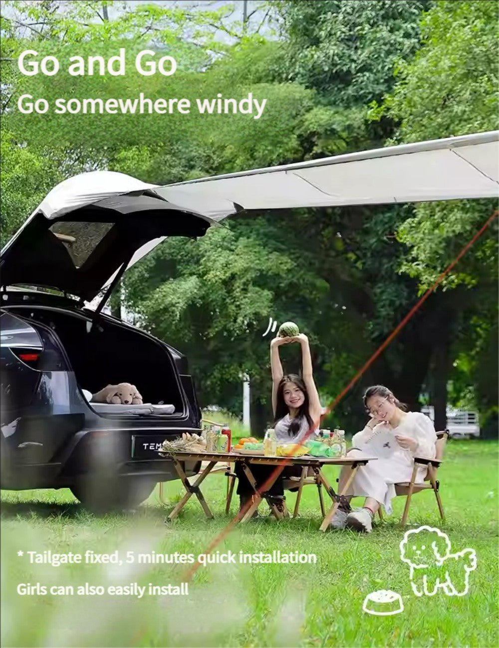 Tailgate Camping Tent for Tesla Model Y Juniper