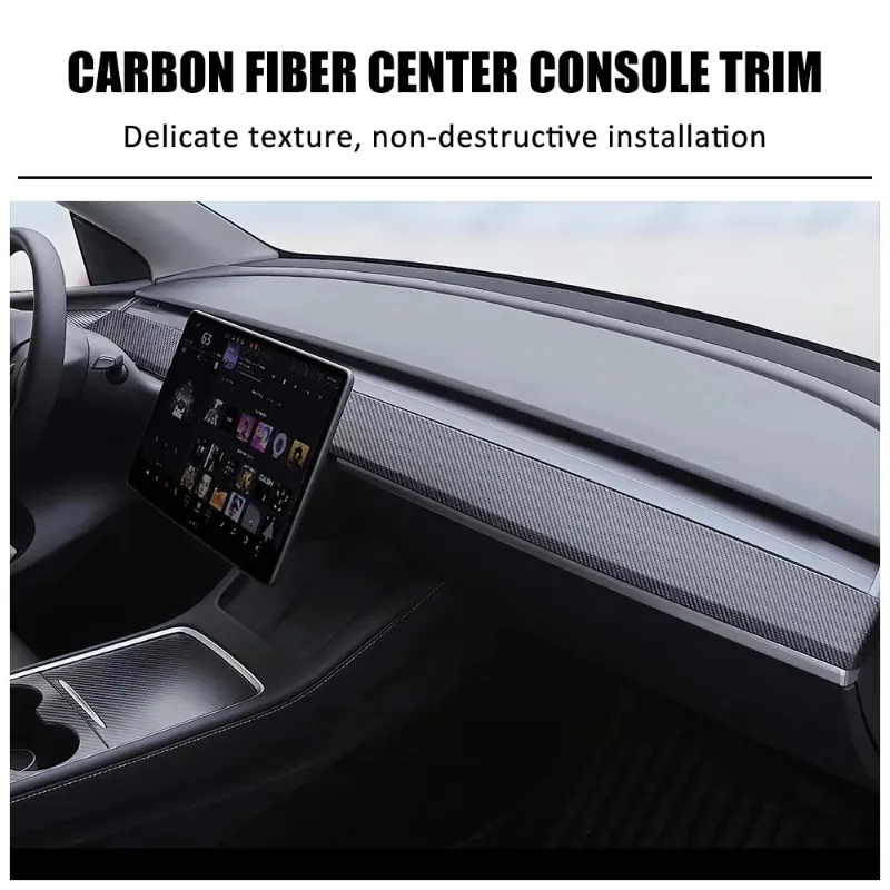 Tesla Model 3/Y Dashboard Cover - Real Molded Carbon Fiber-TESGOD