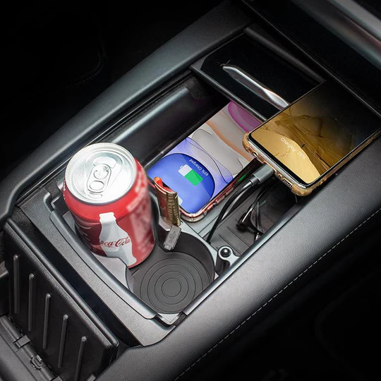 Center Console Organizer with Wireless Charging for Tesla Model S/X（2016-2020）-TESGOD