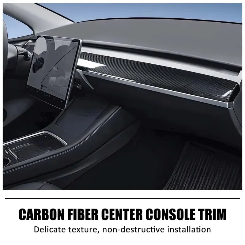 Tesla Model 3/Y Dashboard Cover - Real Molded Carbon Fiber-TESGOD