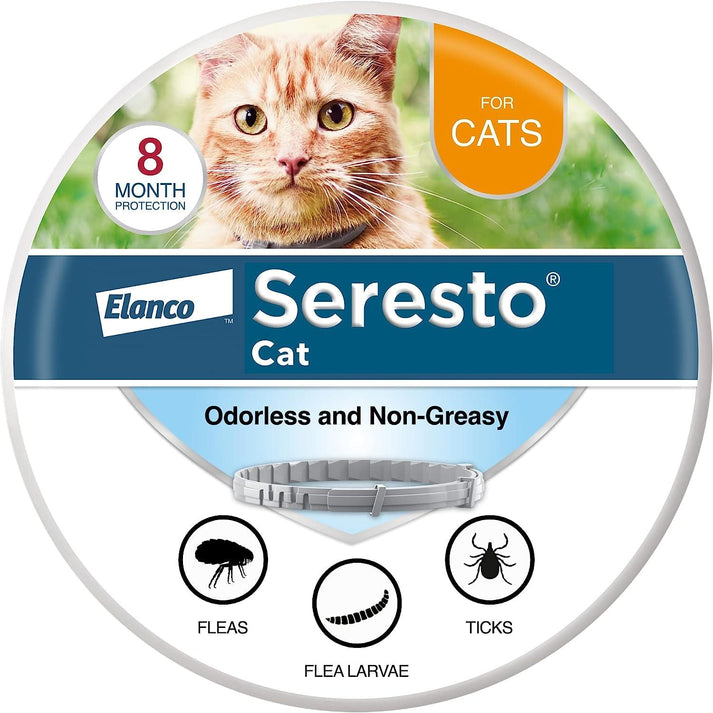 Seresto Collar for All Breeds | Bayer Elanco Cat Flea & Tick Treatment & Prevention |Vet-Recommended|8 Months Protection