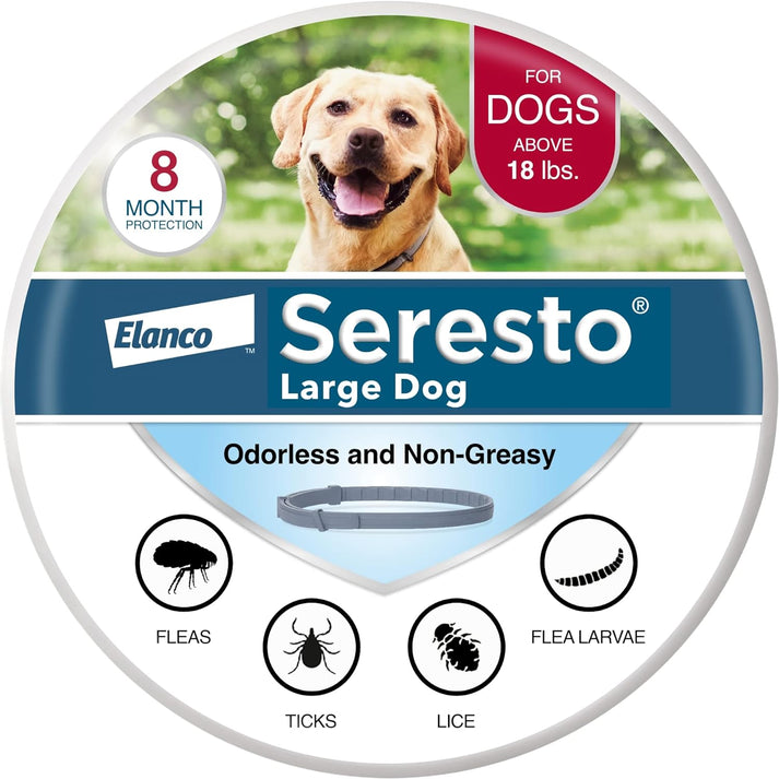 Seresto Collar for All Breeds | Bayer Elanco  Dog Flea & Tick Treatment & Prevention |Vet-Recommended|8 Months Protection