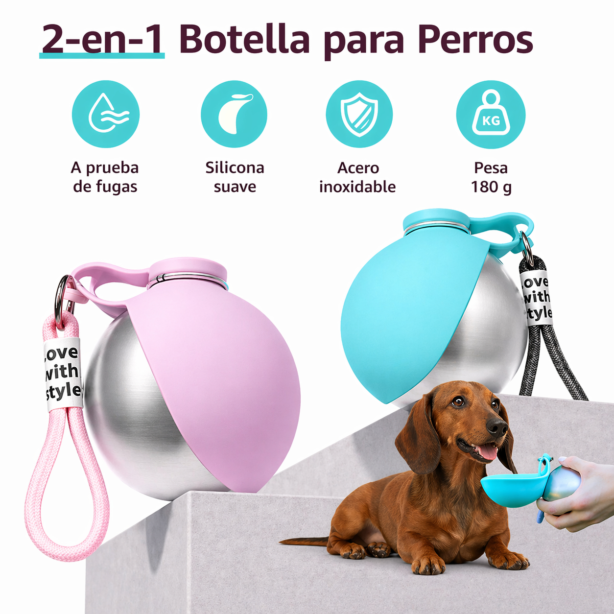 Botella Portátil Para Perros