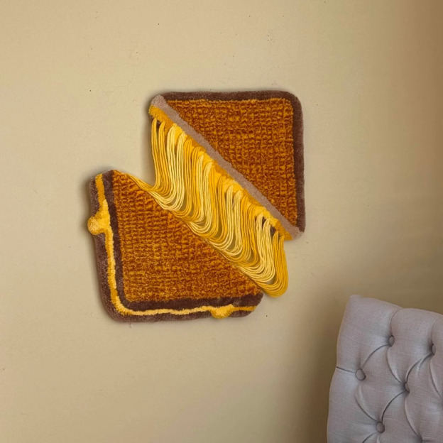 Cheesy Sandwich Art Tapestry
