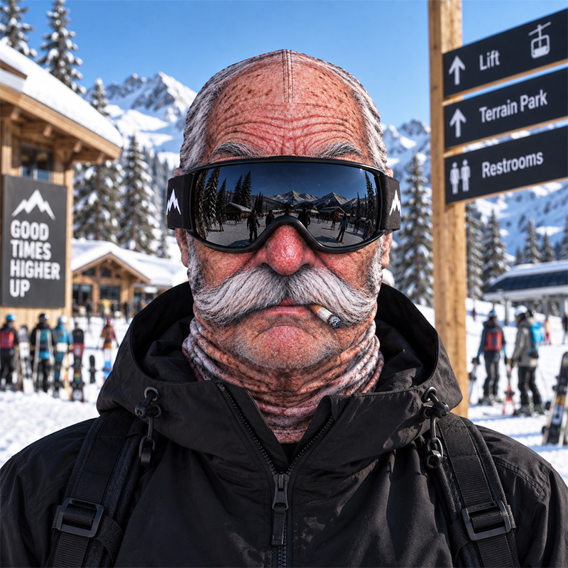 Fun 3D-pattern ski mask