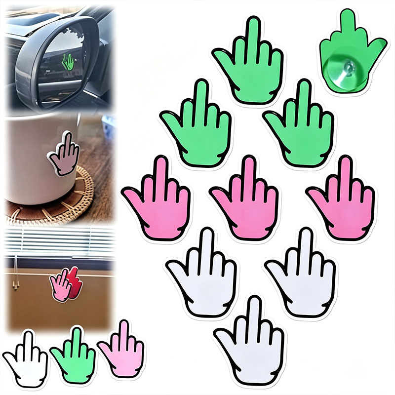 Fun Suction-Cup Middle Finger Decoration
