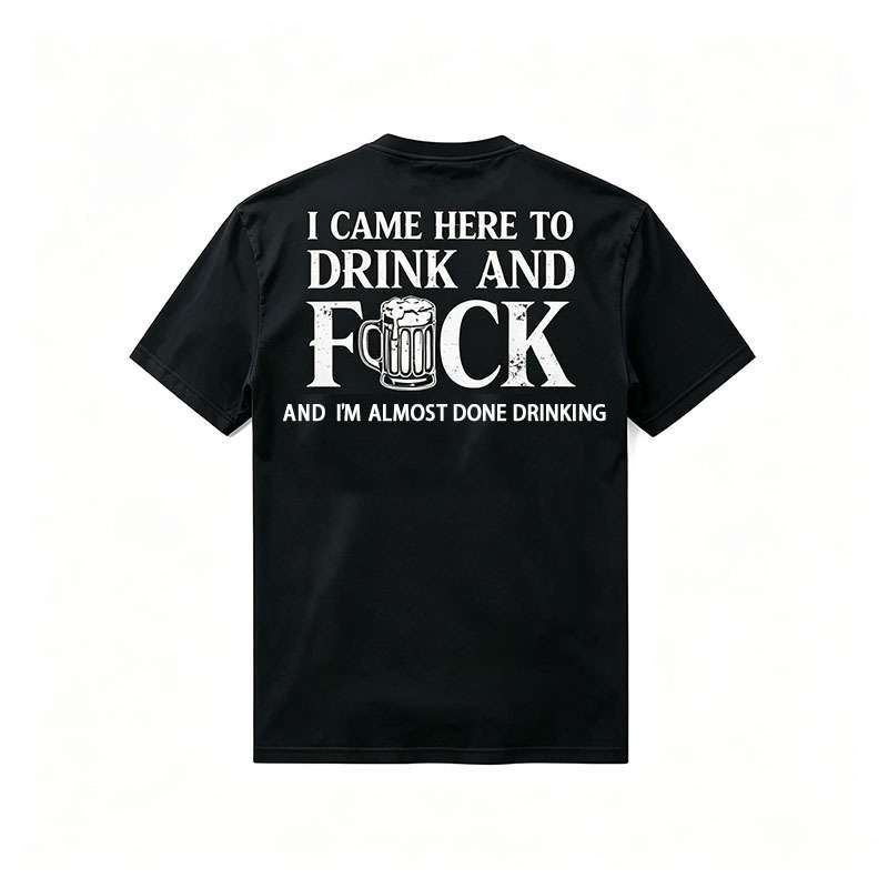 Here For The Drinks Vintage Washed T-Shirt