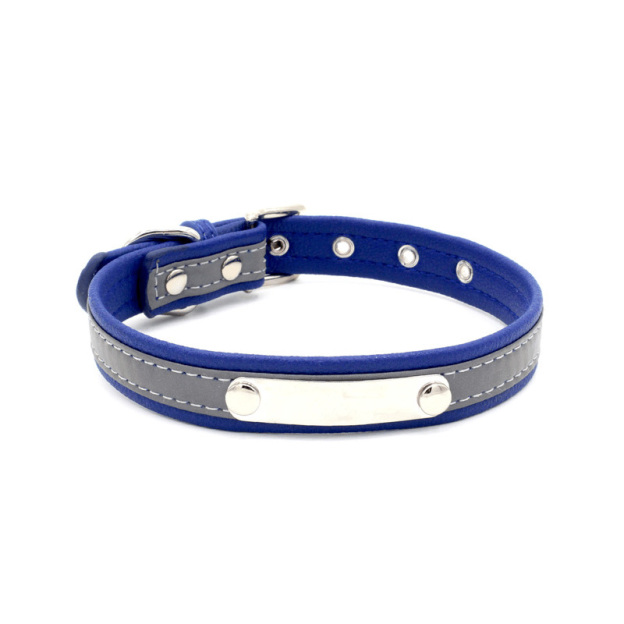 Reflective Pet Leather Collar Anti-Lost